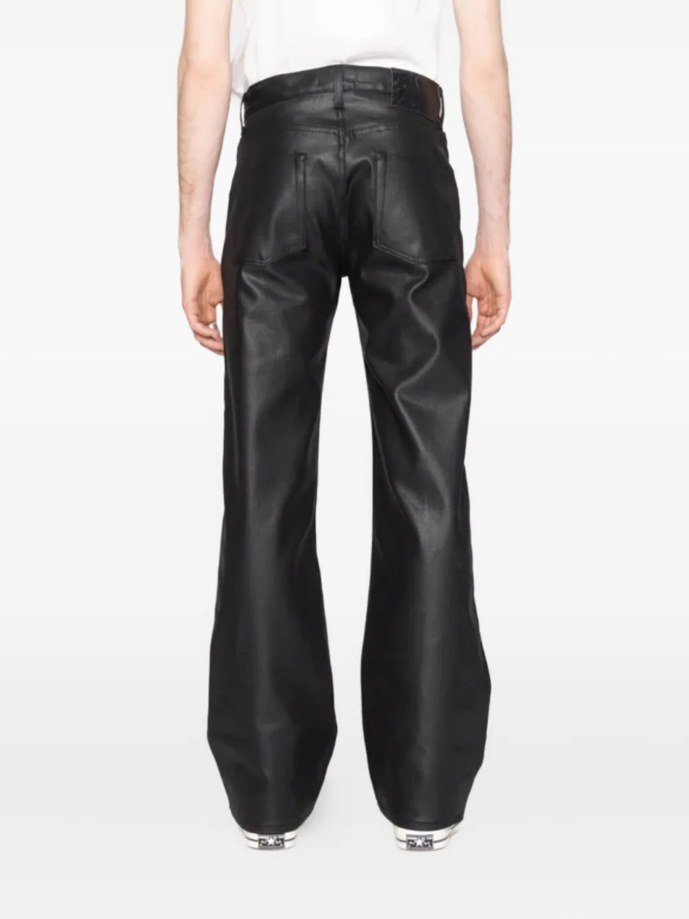 Naked And Famous Stong Guy Waxed Coated Jeans In Black