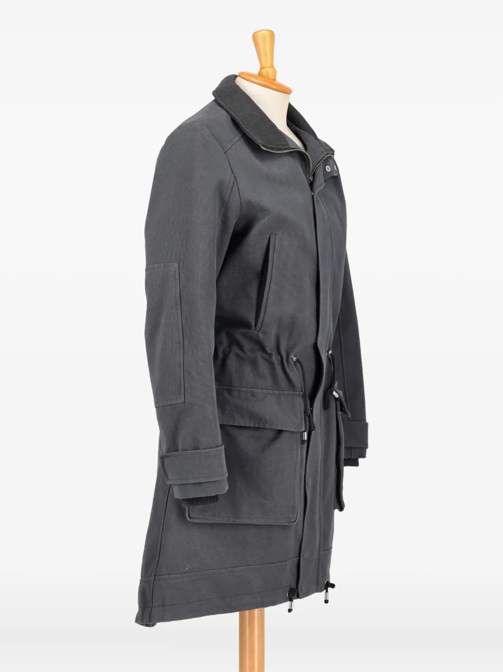Pre-owned Christian Pellizzari Patch-pocket Parka Coat In Gray
