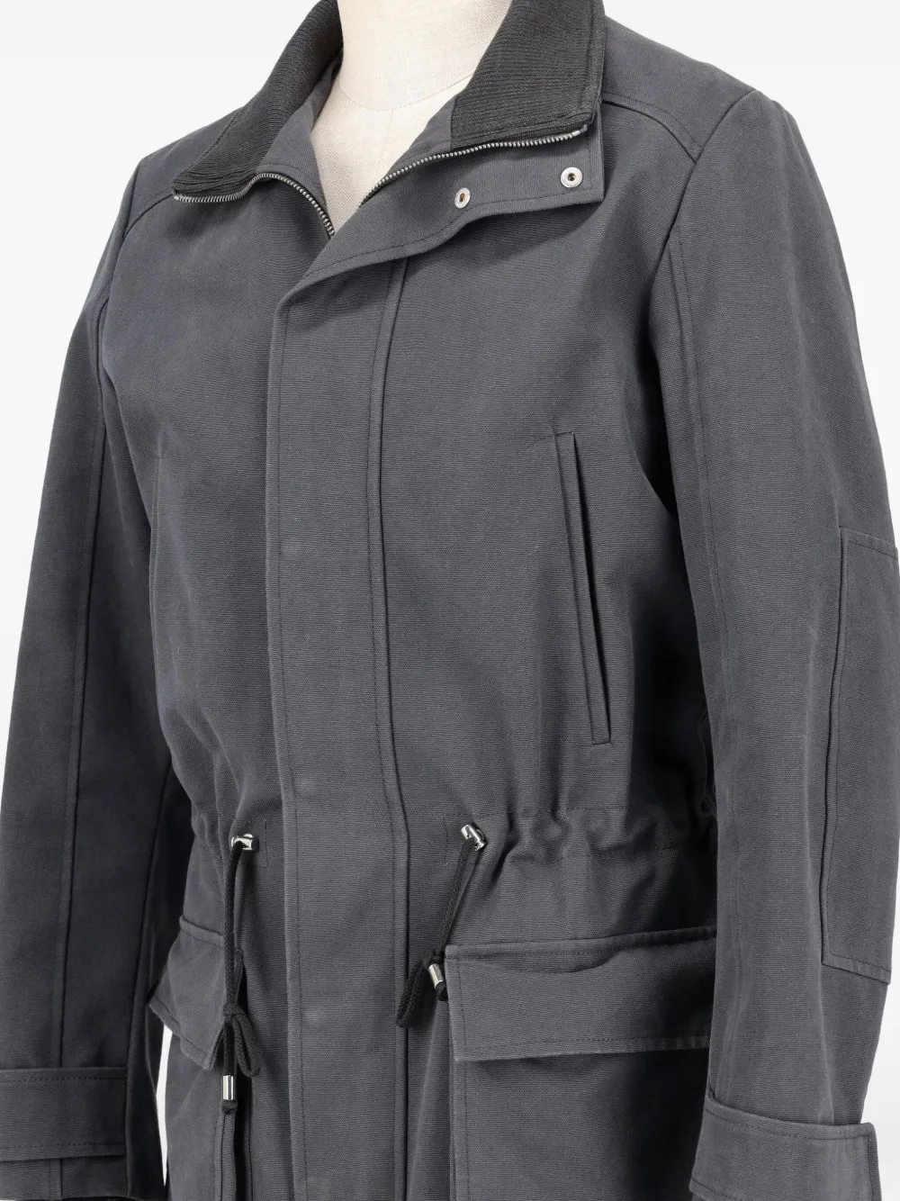 Pre-owned Christian Pellizzari Patch-pocket Parka Coat In Gray