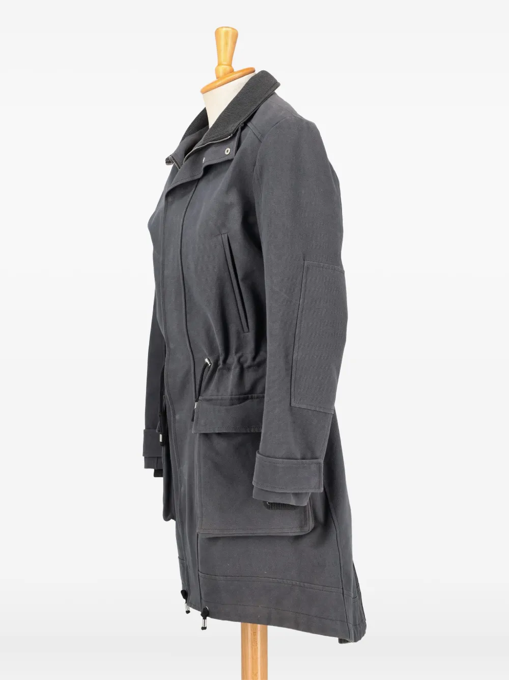 Pre-owned Christian Pellizzari Patch-pocket Parka Coat In Gray