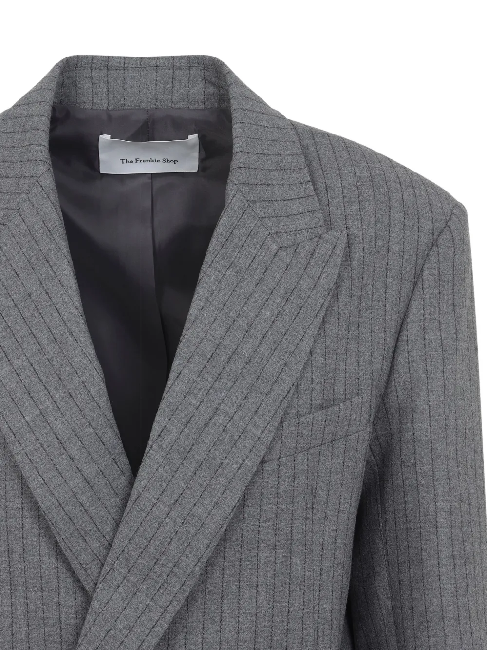 The Frankie Shop Pinstripe double-breasted Jacket Grey FARFETCH NO - Main Image