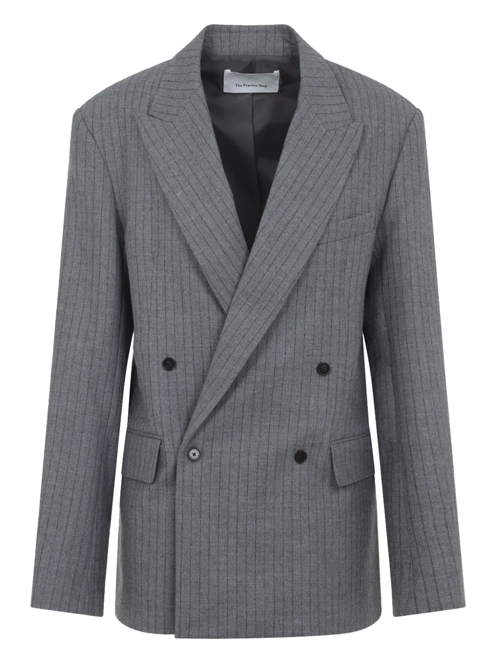 The Frankie Shop pinstripe double-breasted jacket | Grey | Image 1