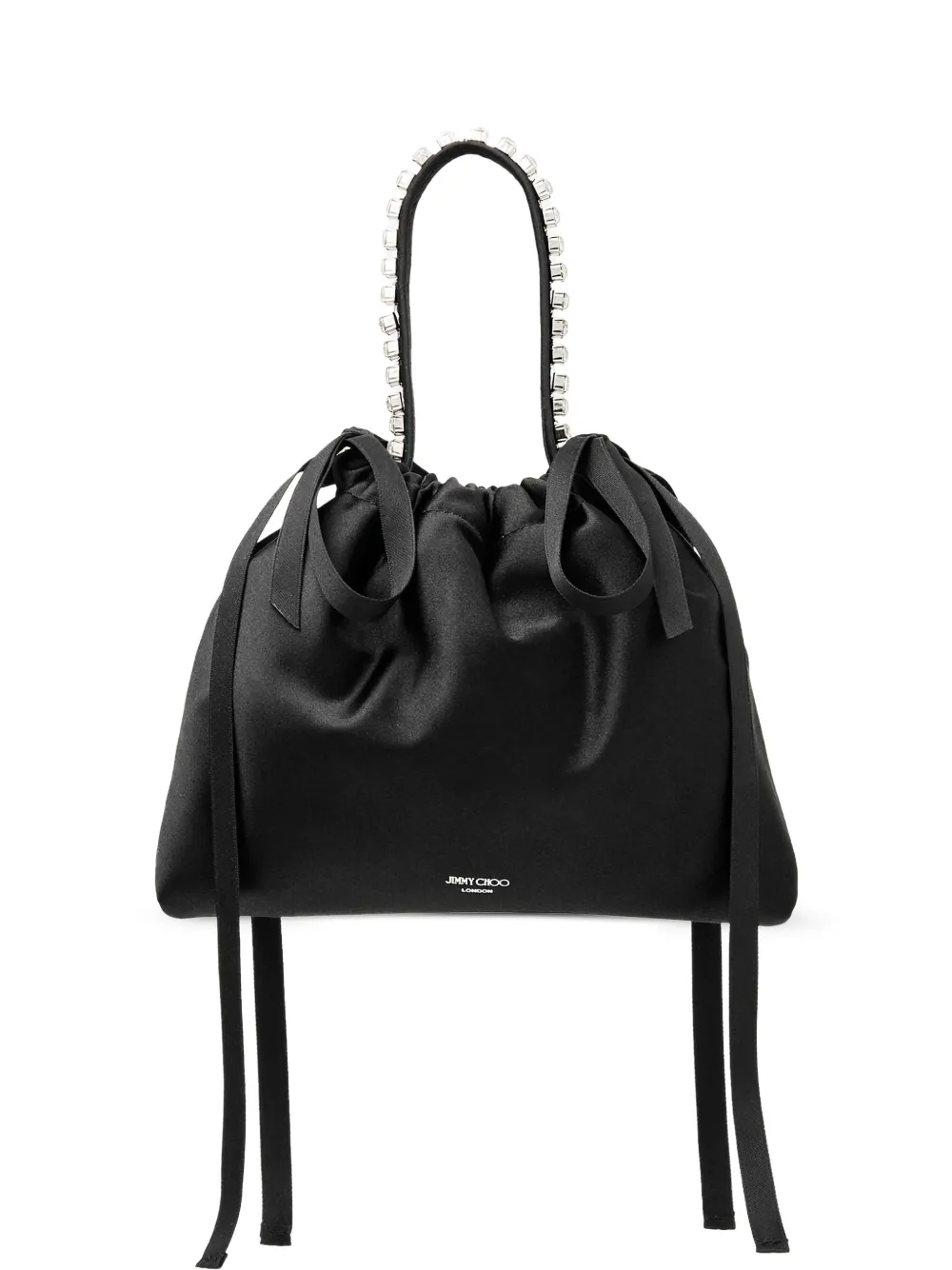 Jimmy Choo crystal-detail drawstring bucket bag | Black | Image 1
