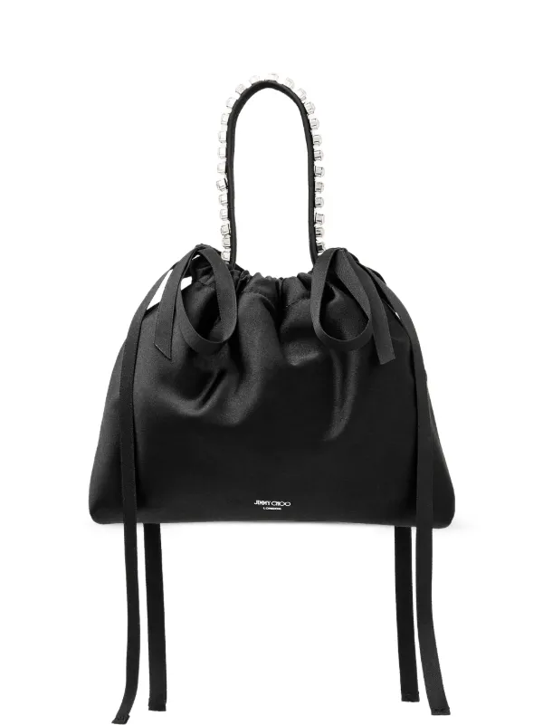 Jimmy Choo Drawstring Mini Top Handle in Black
