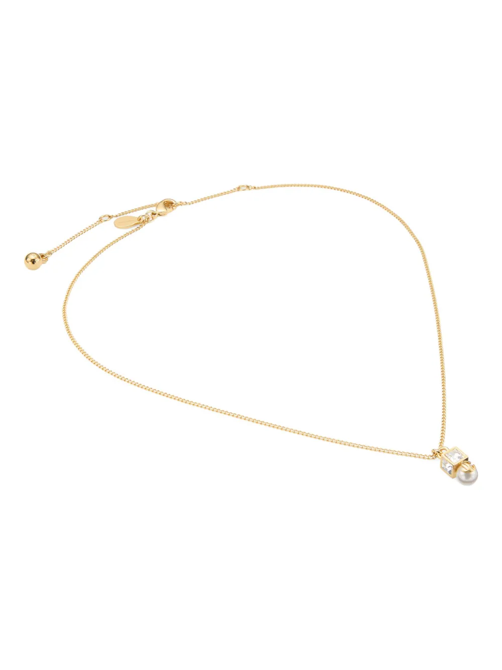 Jimmy Choo cube pearl-pendant necklace - Goud