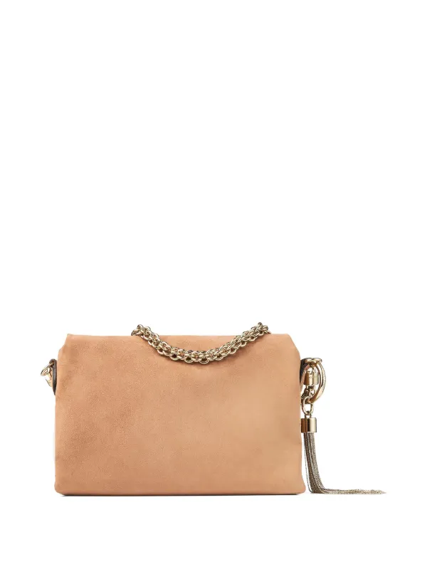 Jimmy Choo Callie Flap Suede Shoulder Bag | Neutrals | FARFETCH UK