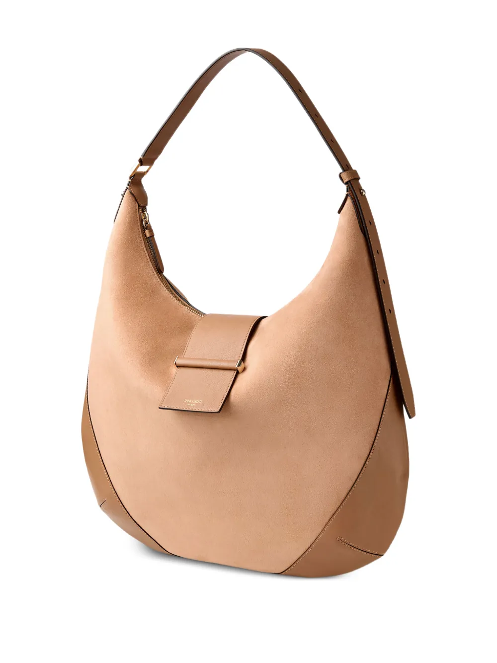 Jimmy Choo Medium Bar suède schoudertas Bruin