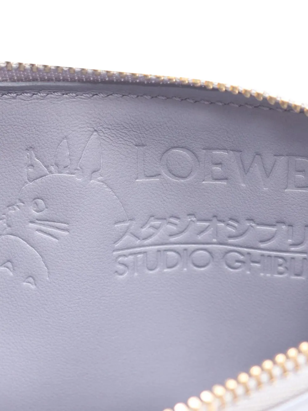 Pre-owned Loewe 2000-2025 Studio Ghibli Howls Moving Castle Markl Leather Coin Card Holder In Blue