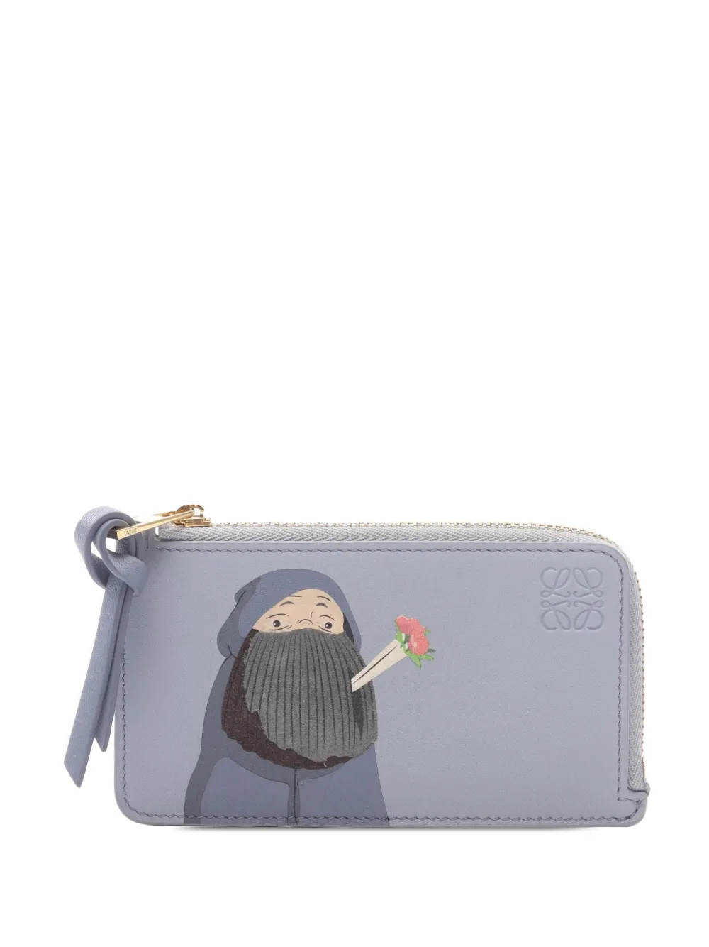 Loewe Pre-Owned 2000-2025 スタジオジブリ ハウルの動く城 マルクル レザー コイン カードケース - ブルー