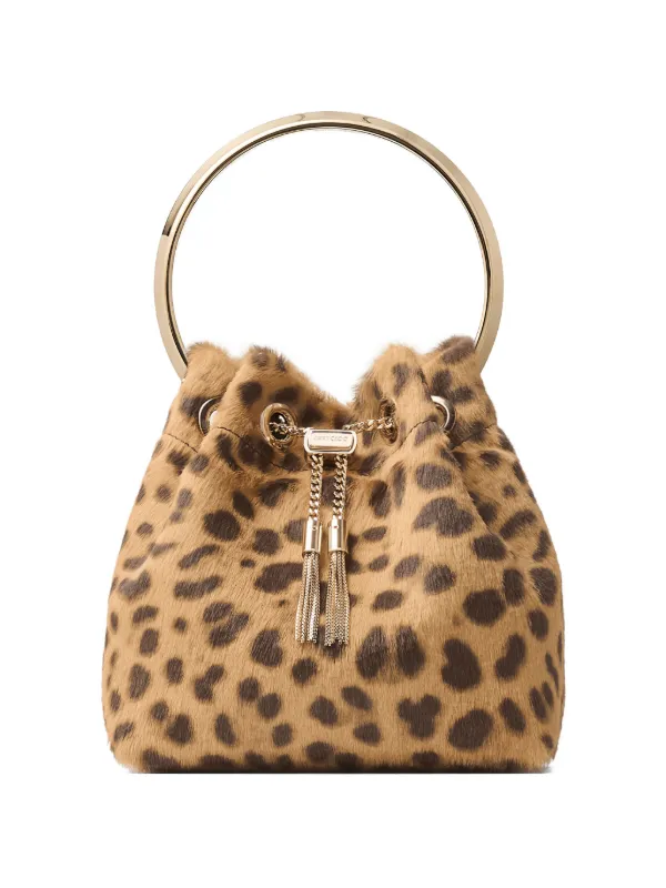 Jimmy Choo Bon Bon Leopard-print Circe-handle Mini Bag in Neutrals