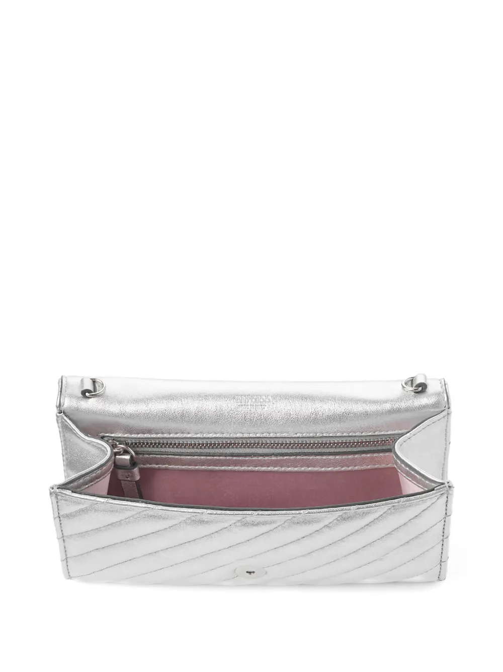 Jimmy Choo Curve gewatteerde tas met ketting Zilver