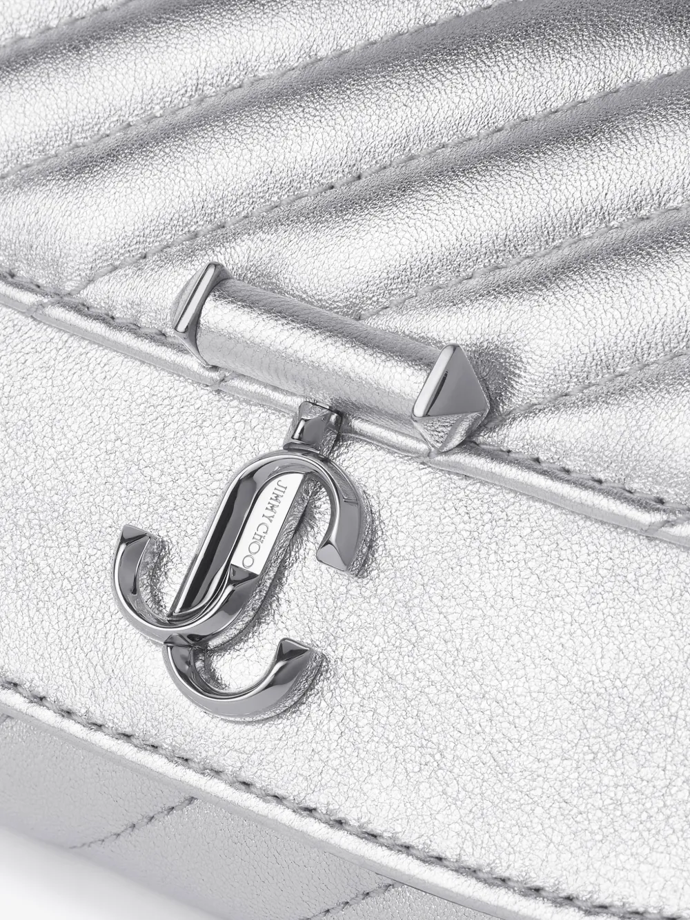 Jimmy Choo Curve gewatteerde tas met ketting Zilver