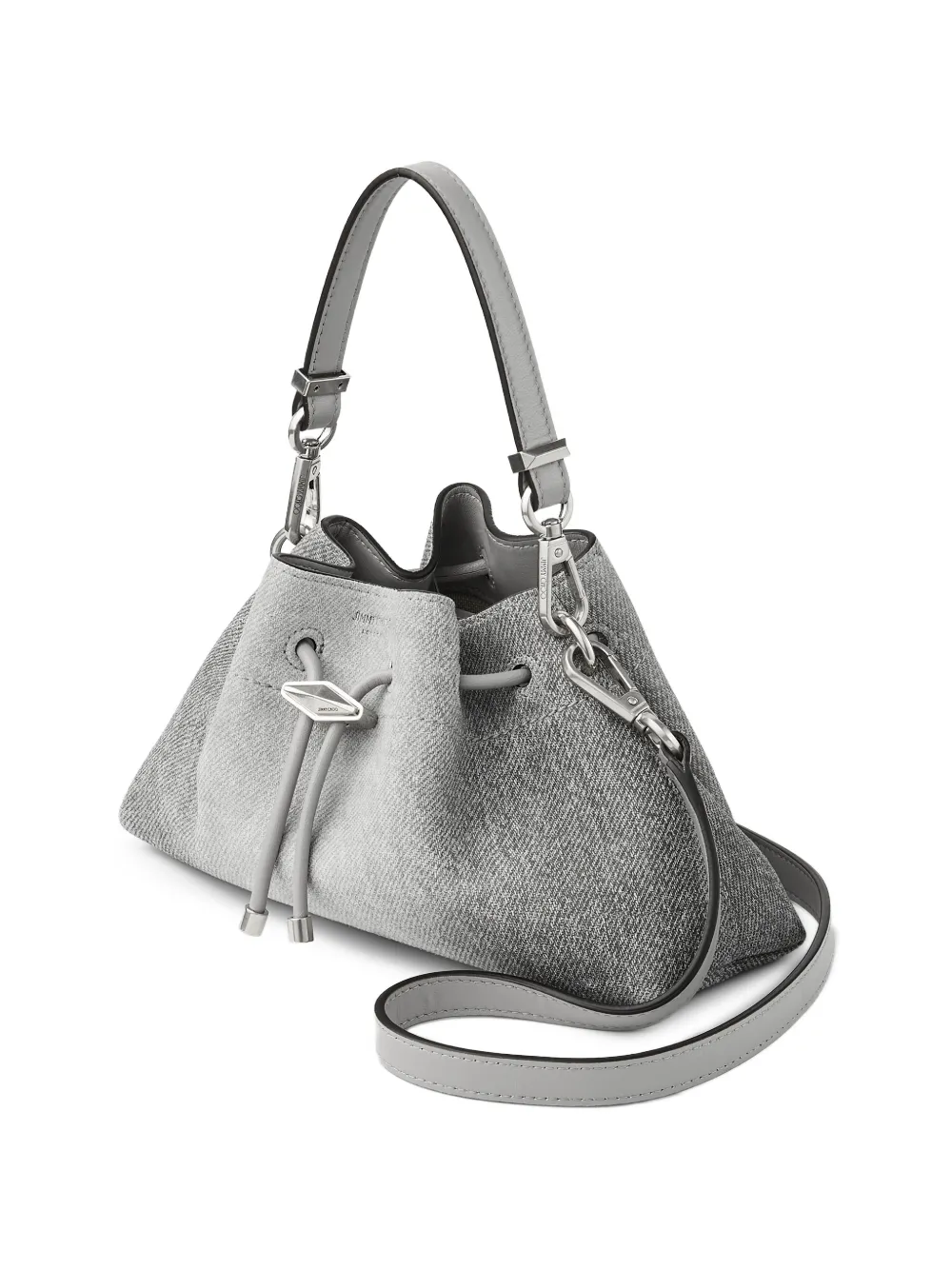  Jimmy Choo Small Cinch Drawstring Shoulder Bag - Grey 