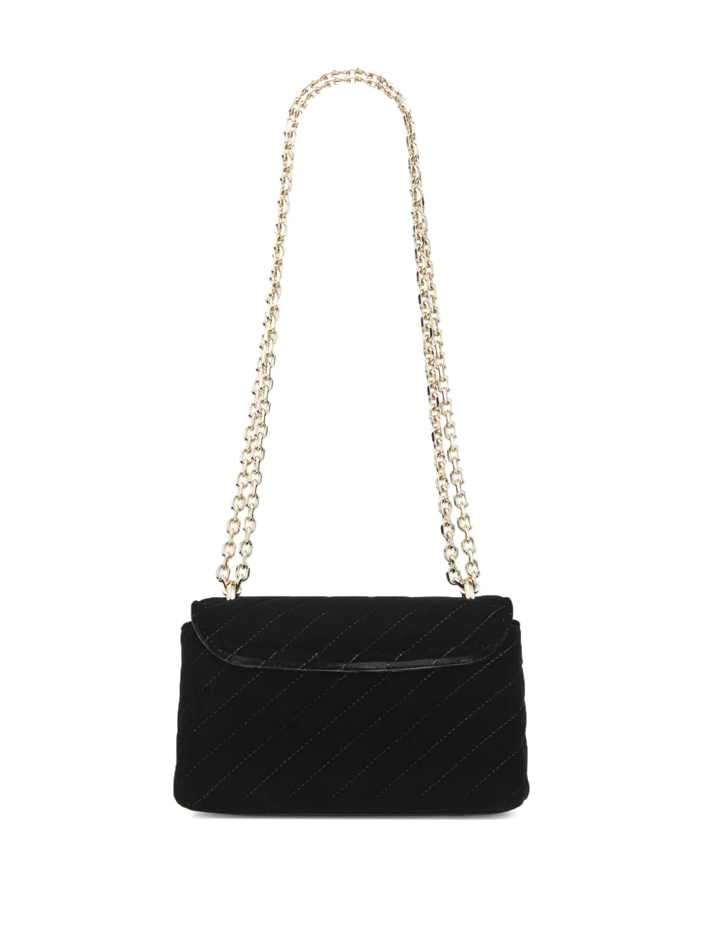 Jimmy Choo Small Curve Velvet Cross Body Bag In Black