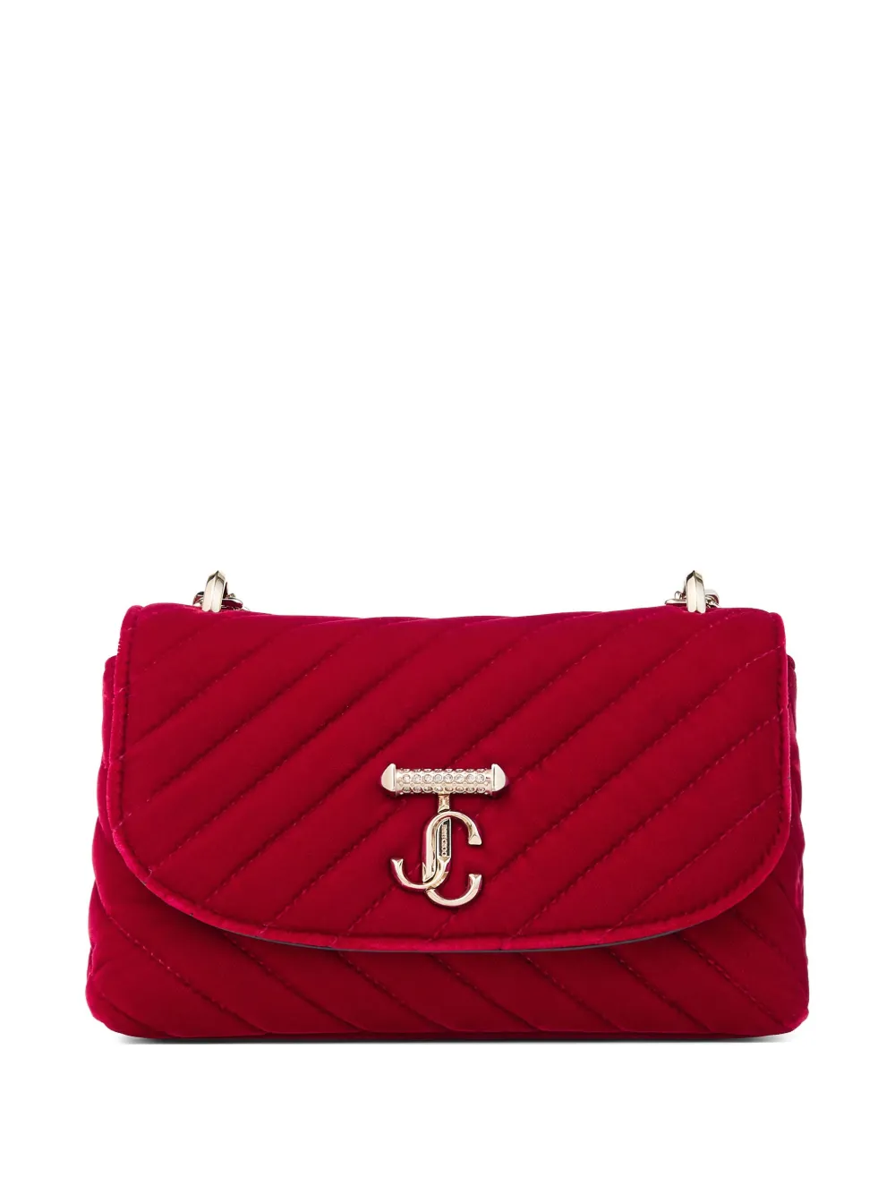 Jimmy Choo Logo-patch Cross Body Bag In Red
