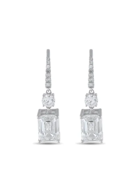 LB Exclusive aretes en oro blanco de 18kt con diamante
