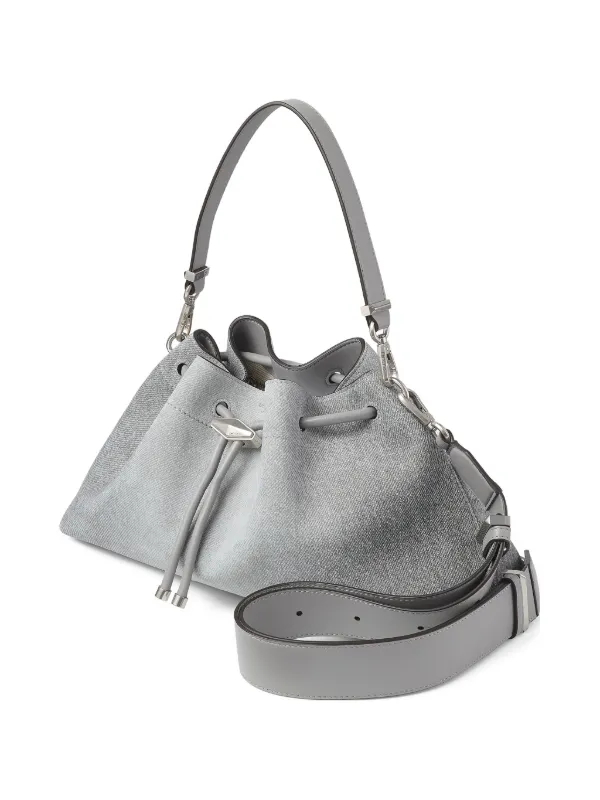 Jimmy Choo Cinch ドローストリング ショルダーバッグ M | グレー