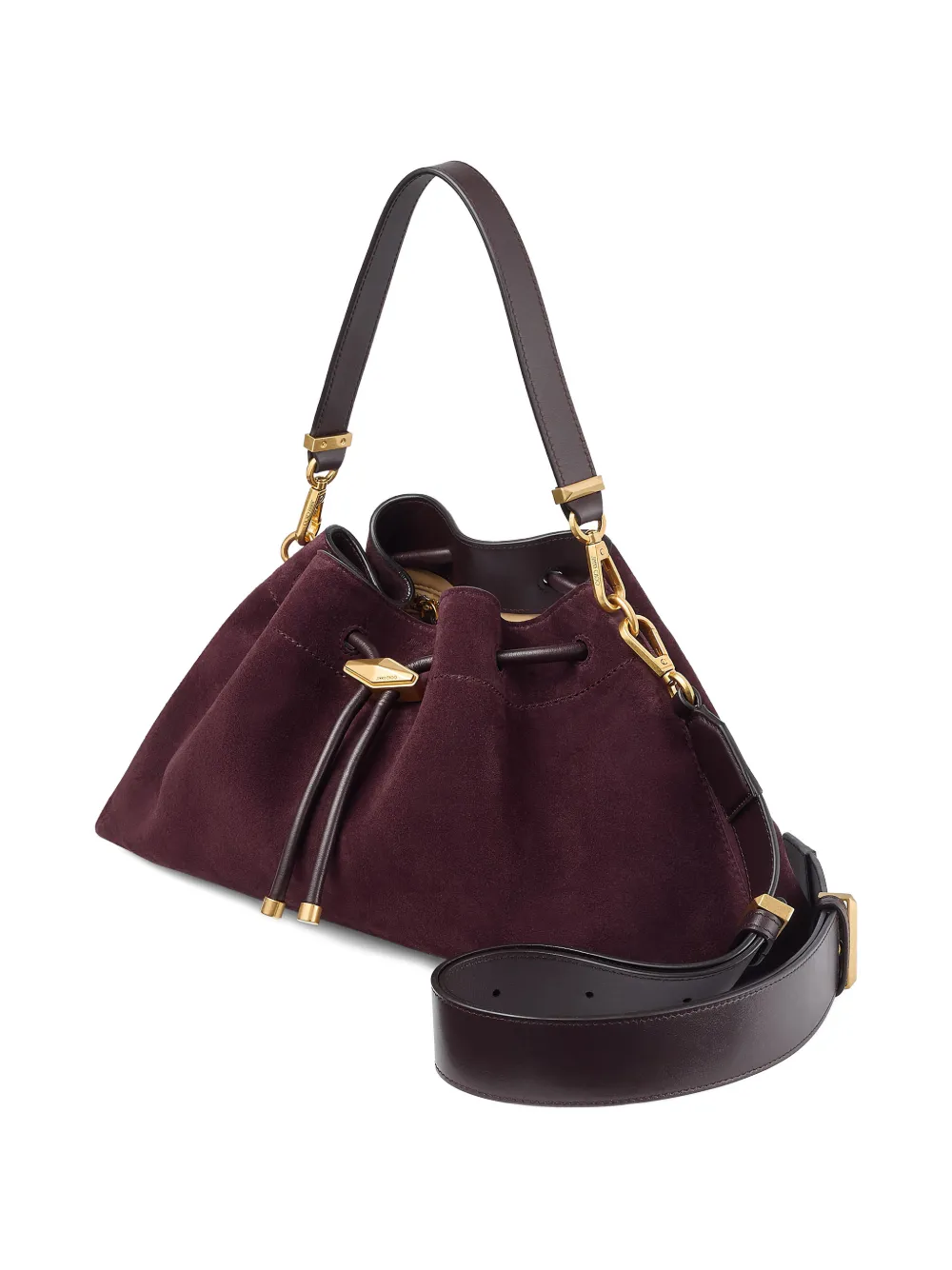 Jimmy Choo Medium Cinch suède schoudertas Paars