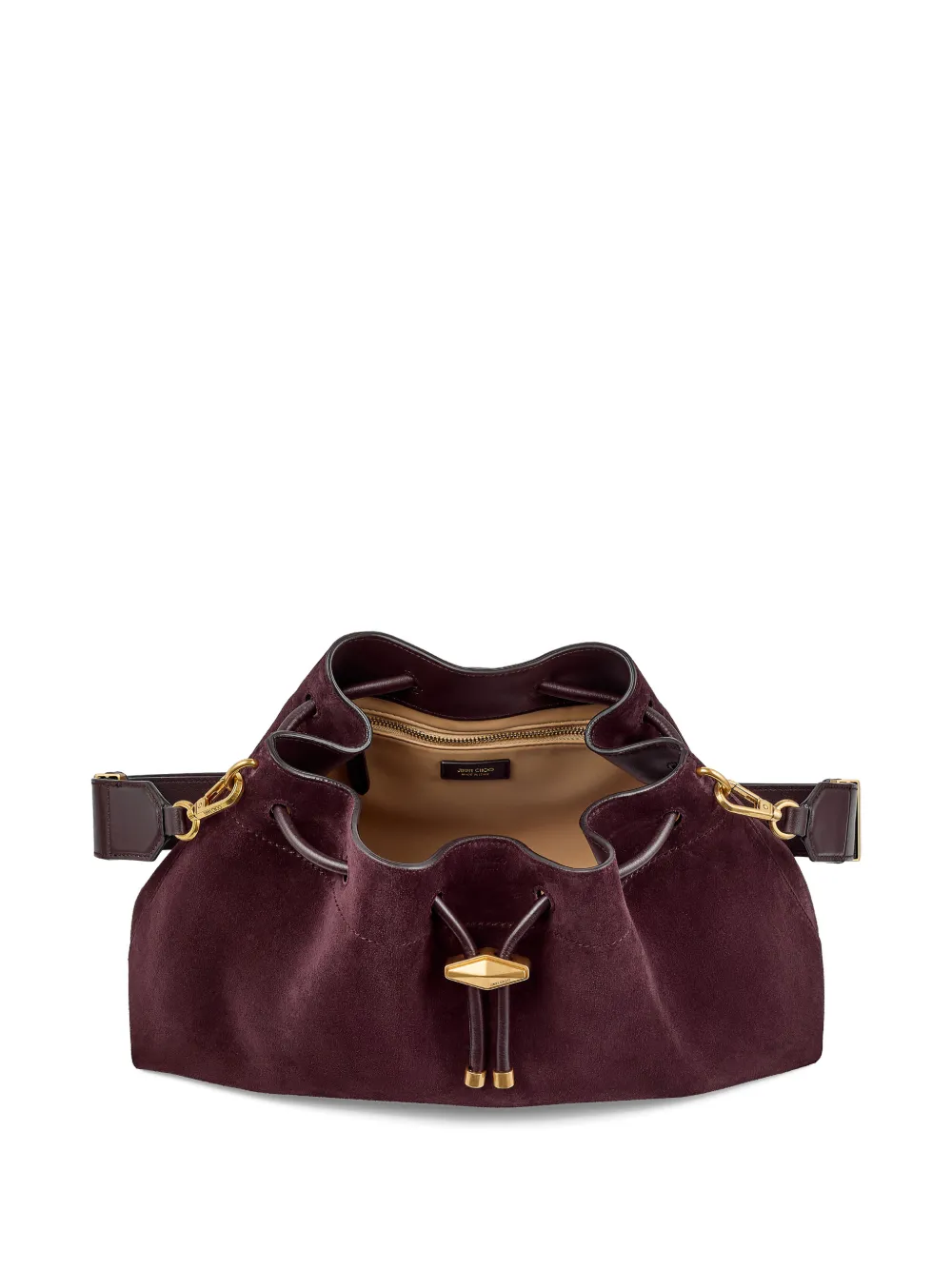 Jimmy Choo Medium Cinch suède schoudertas Paars