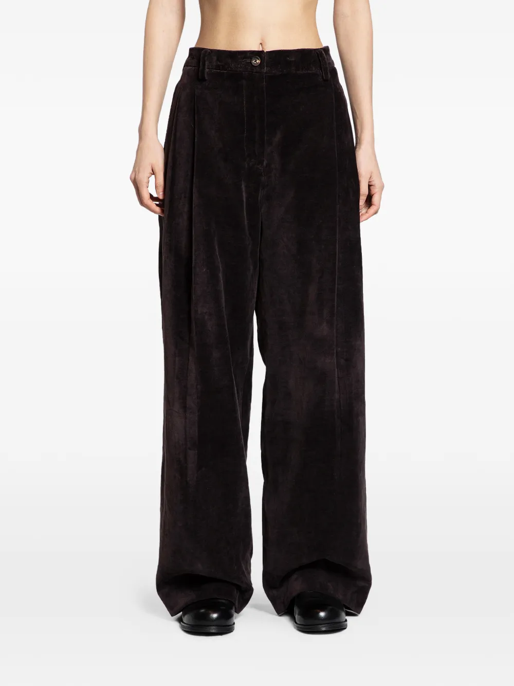 Ziggy Chen pleated wide-leg trousers - Nero