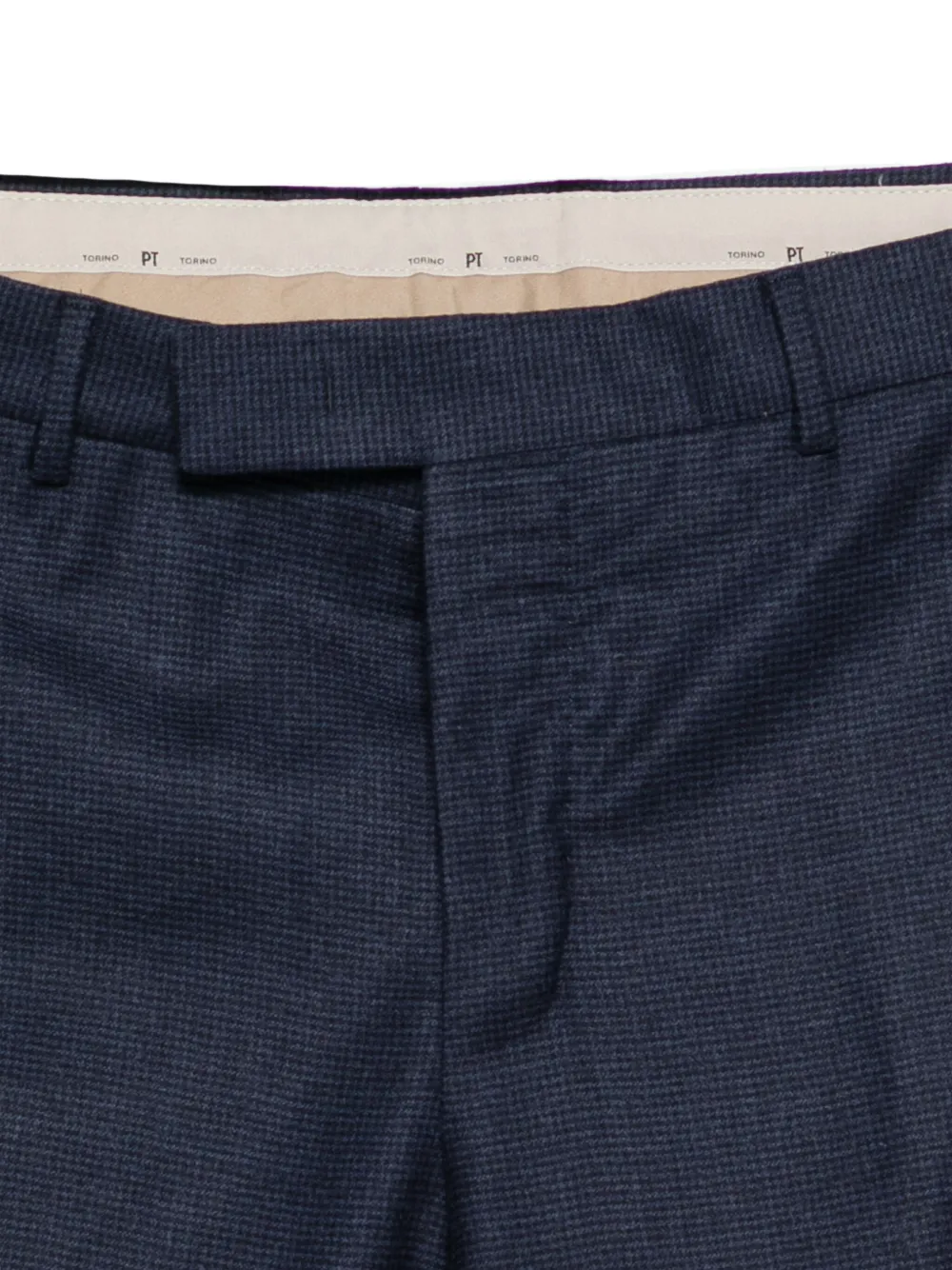 PT Torino Geruite broek Blauw