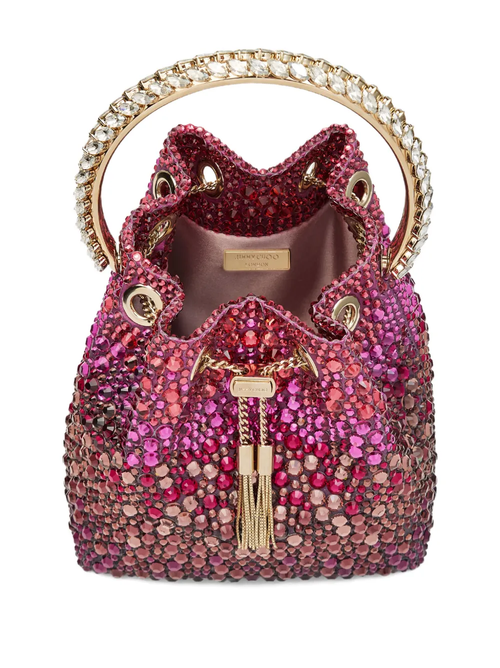 Jimmy Choo Bon bucket-tas verfraaid met kristallen Roze