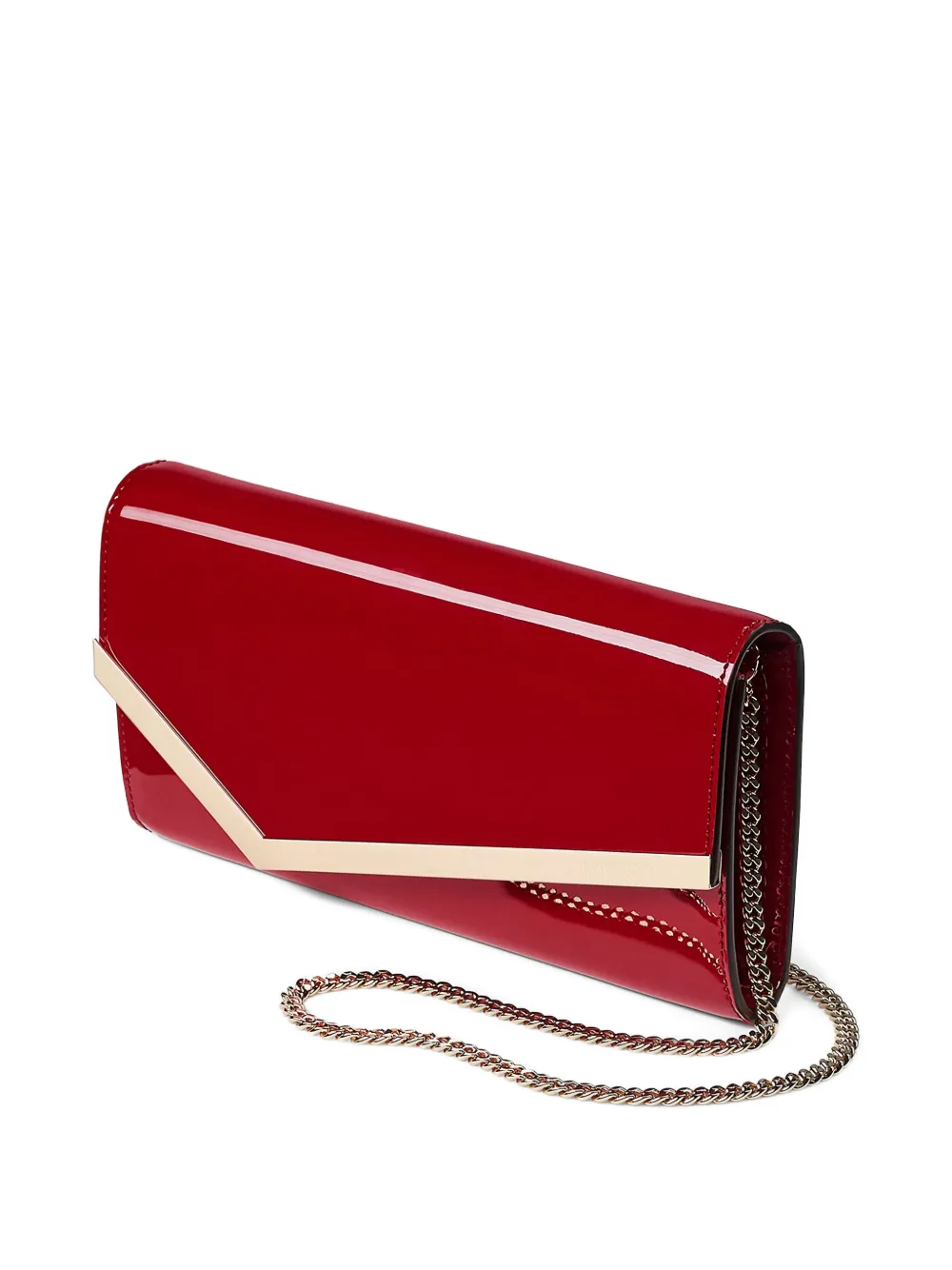Jimmy Choo Emmie clutch met logo-reliëf - Rood
