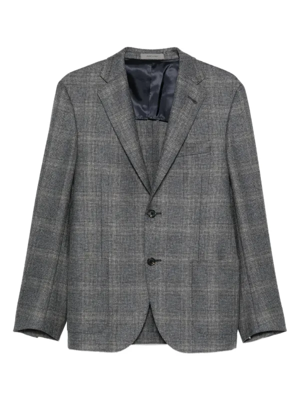 Corneliani チェック シングルジャケット | グレー | FARFETCH JP