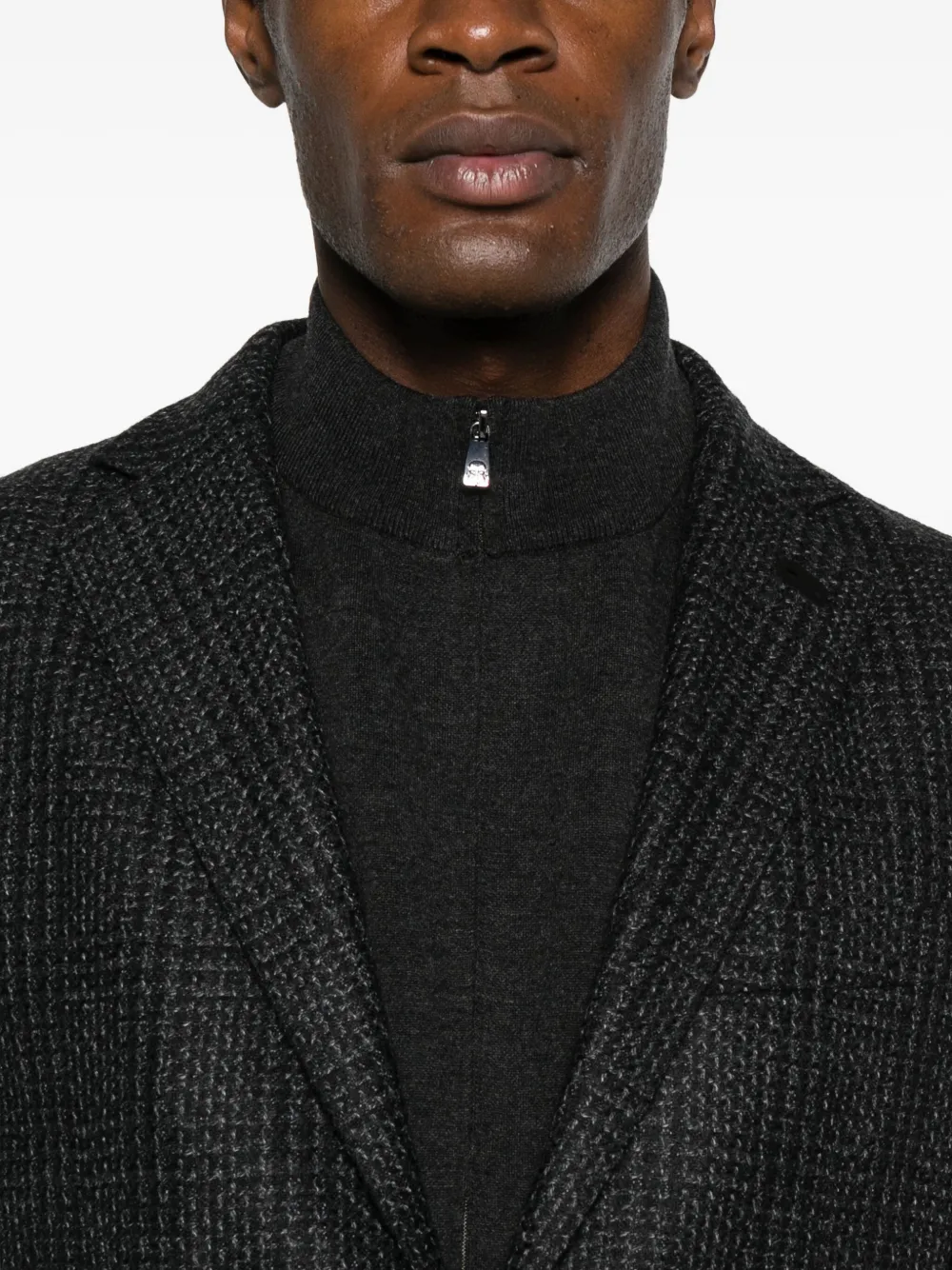 Corneliani Blazer met enkele rij knopen Zwart