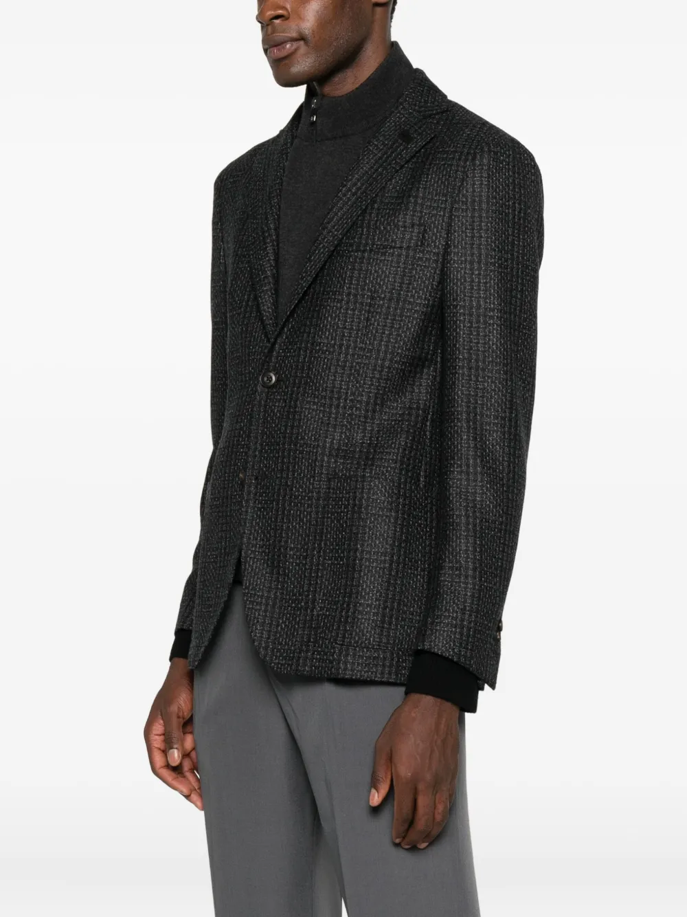Corneliani Blazer met enkele rij knopen Zwart