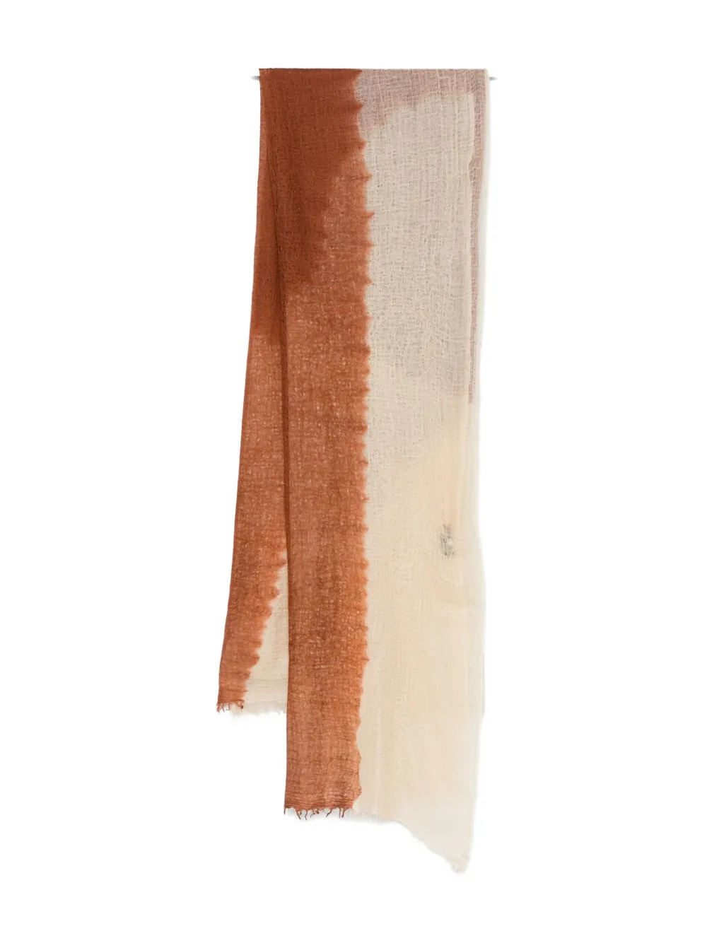 Suzusan Dip-dye Fringed Scarf In Brown