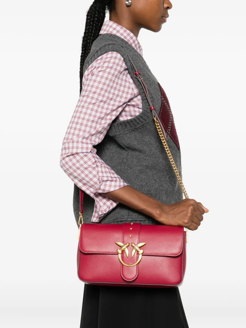 PINKO Classic Love schoudertas - Rood