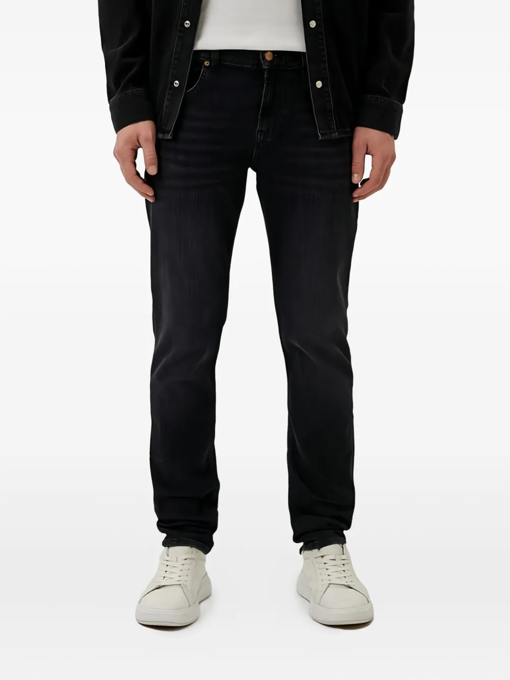 7 For All Mankind Jeans met toelopende pijpen Zwart