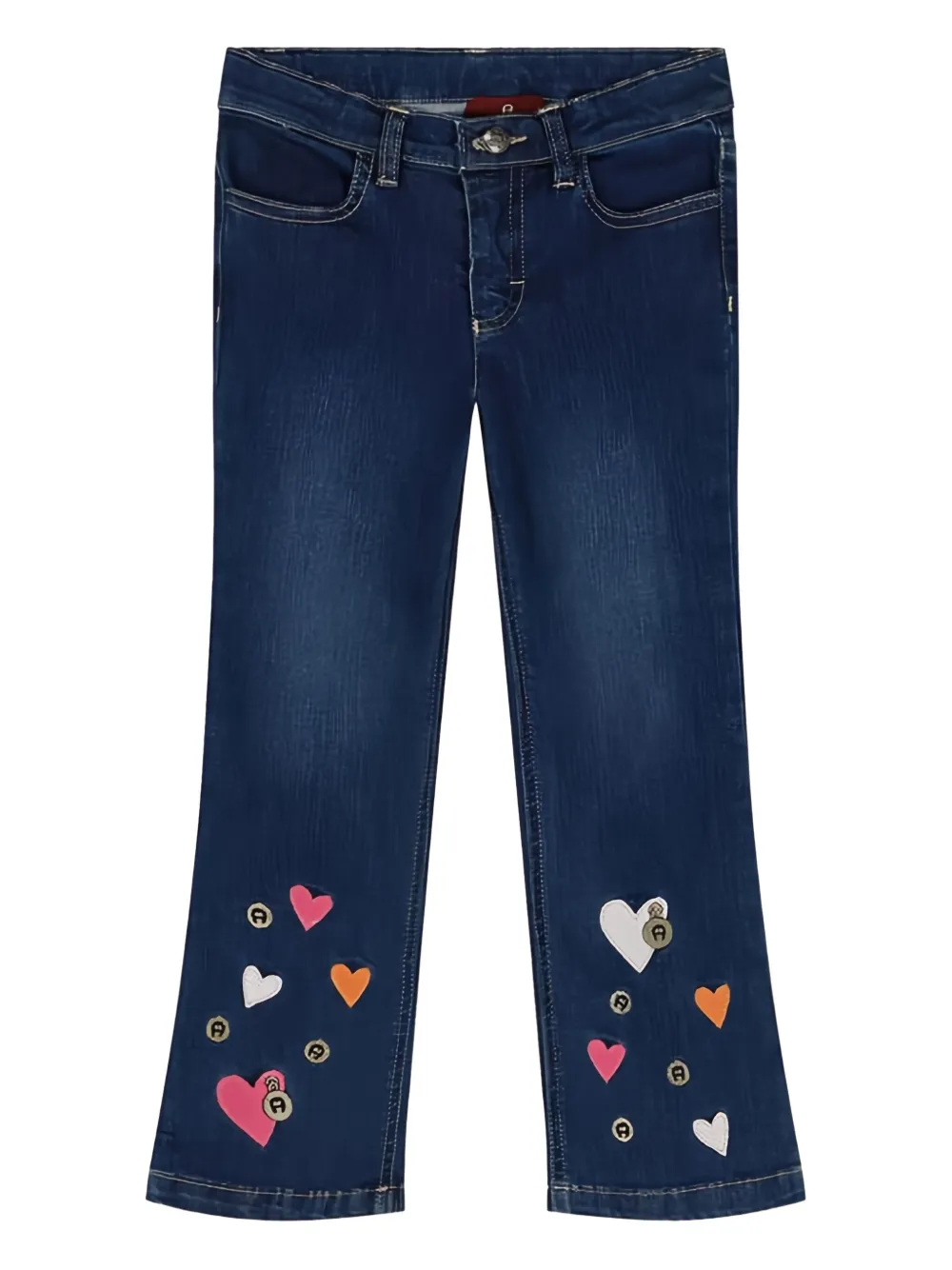 Aigner Kids Jeans con motivo a cuori - Blu