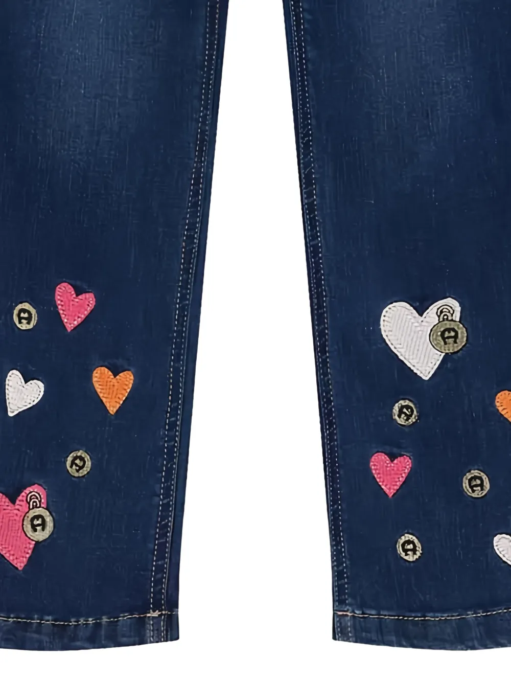 Aigner Kids Jeans met hartpatroon Blauw