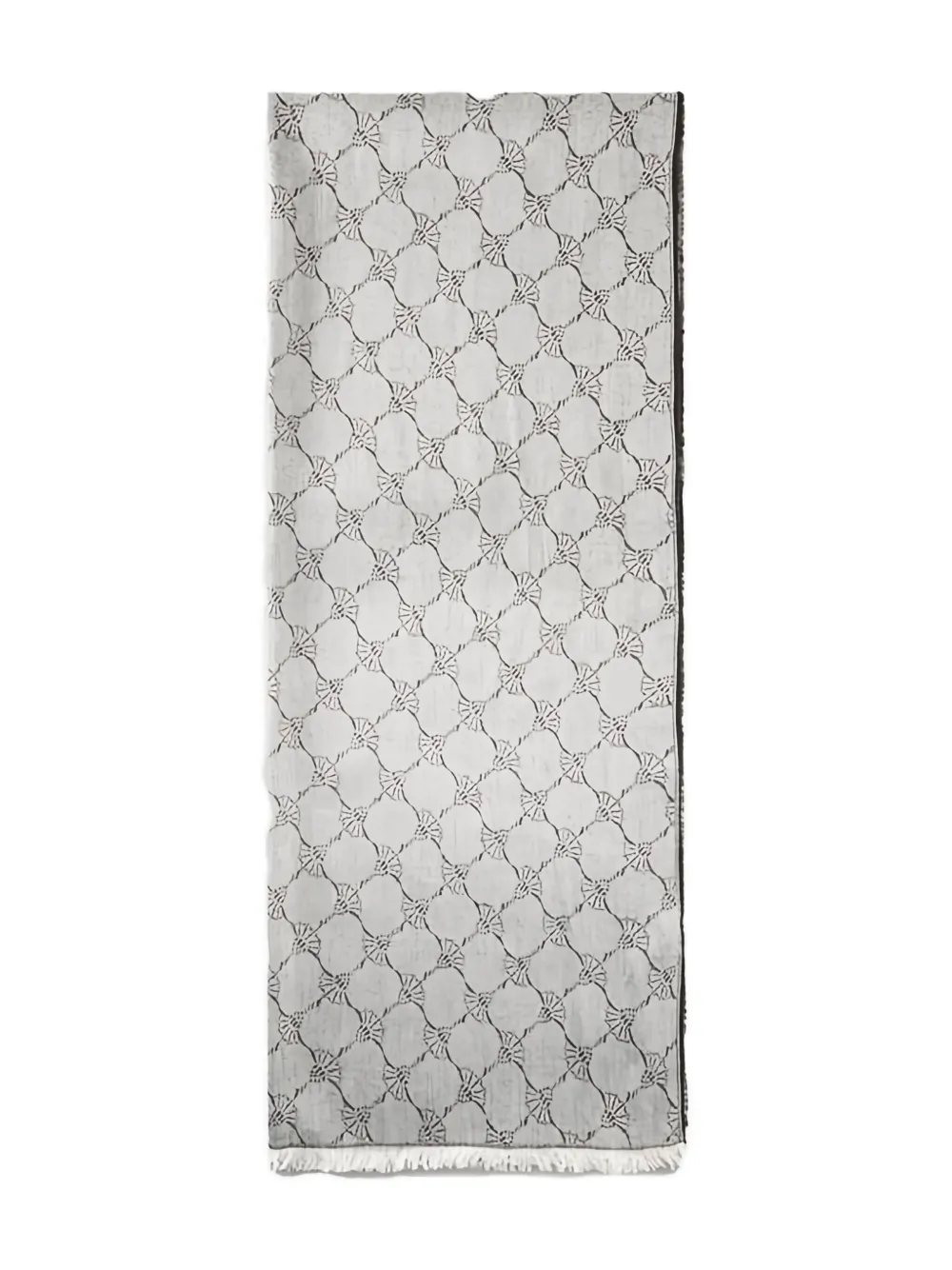 Joop! cornflower-pattern fringed-edge scarf | Black | Image 1