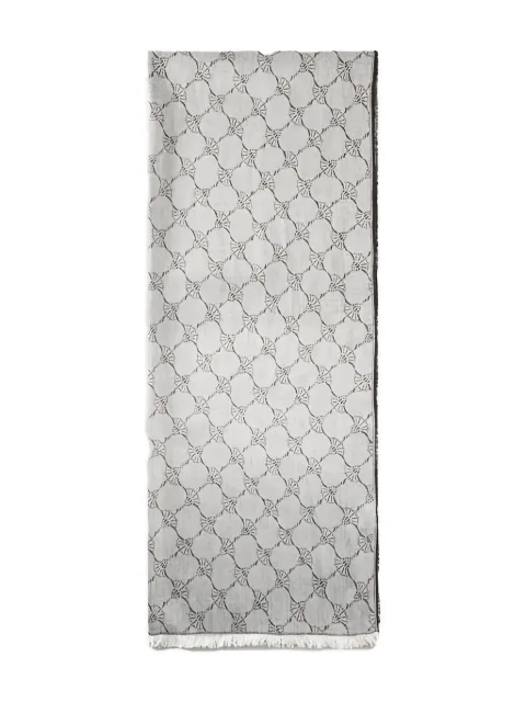 Joop! cornflower-pattern fringed-edge scarf