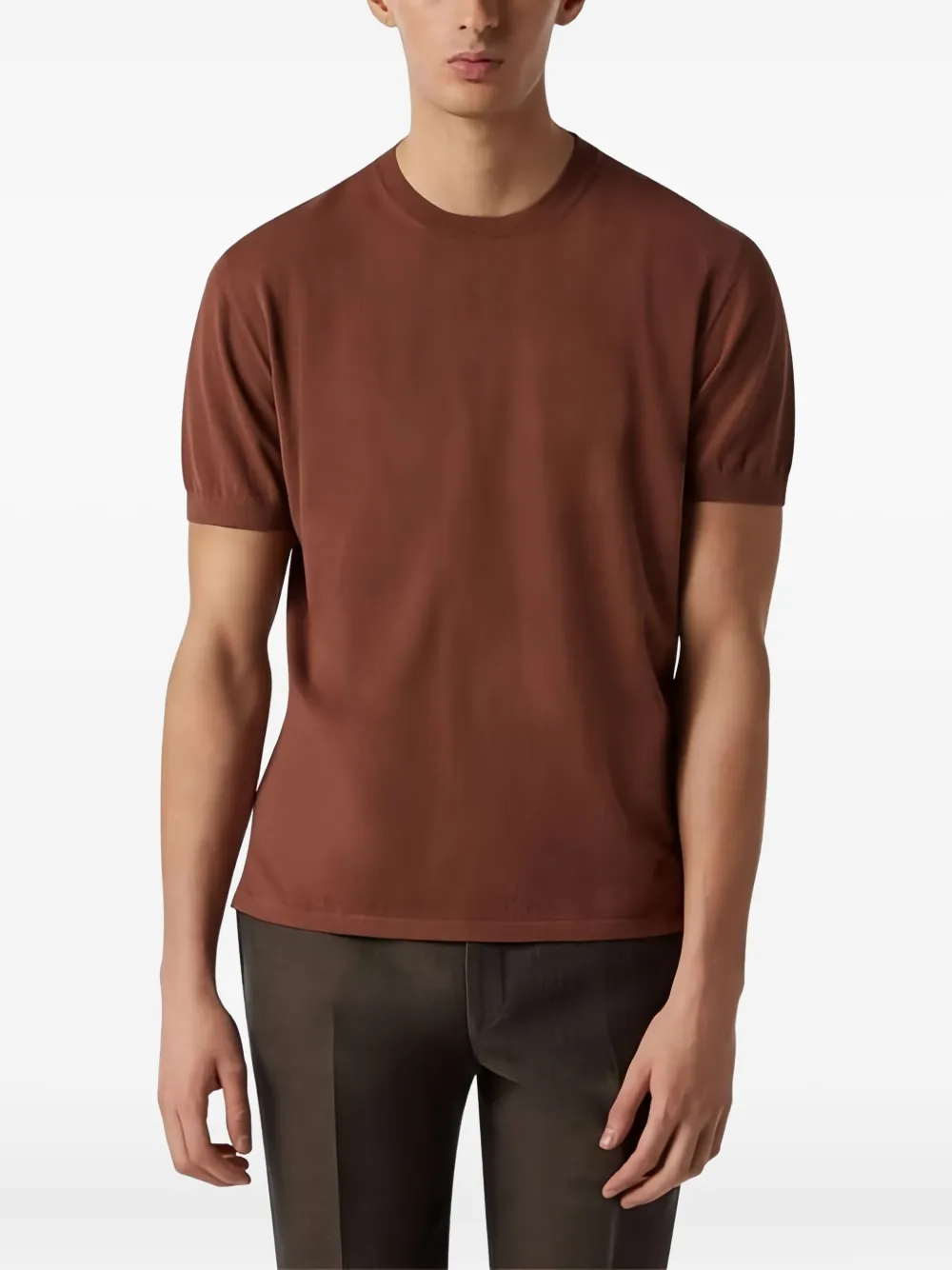 Corneliani T-shirt met ronde hals Bruin