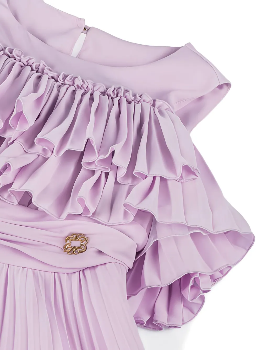 ELIE SAAB JUNIOR Geplooide jurk met ruches Paars