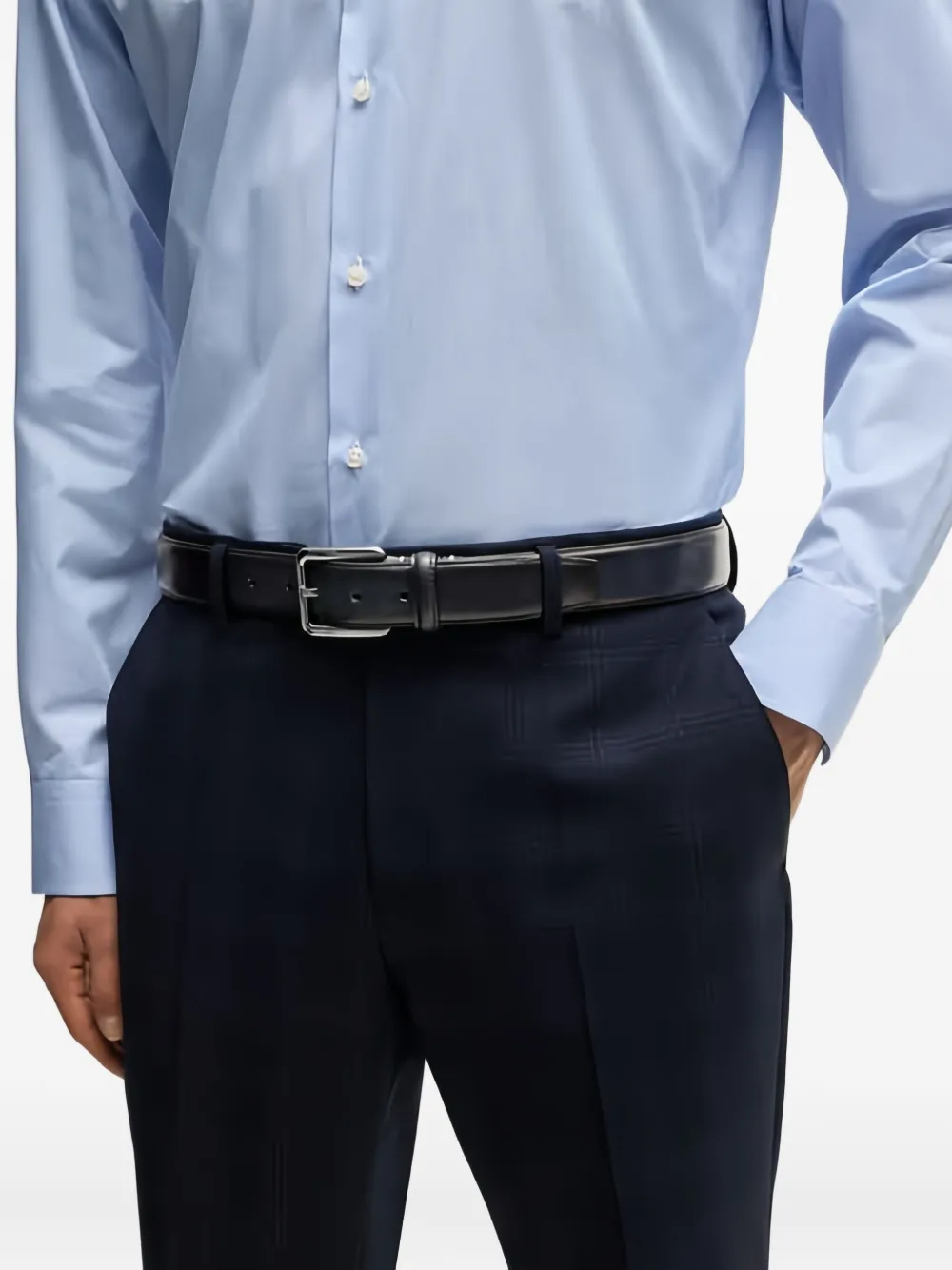 BOSS Riem met vierkante gesp Blauw