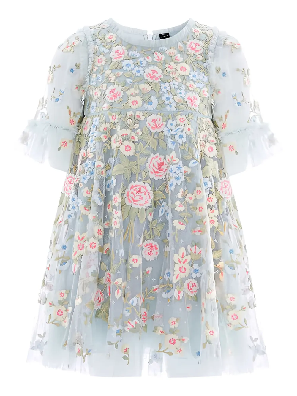 NEEDLE & THREAD KIDS Abito a fiori Antoinettes con ruches - Blu