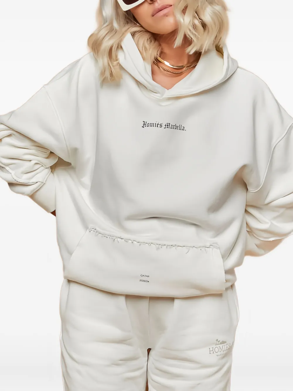 HOMIES MARBELLA Videogame katoenen hoodie Wit