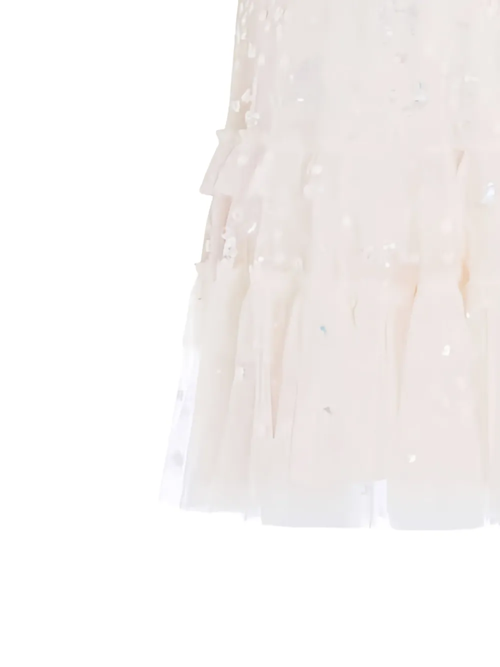 NEEDLE & THREAD KIDS Leila jurk met ruches en stippen Beige