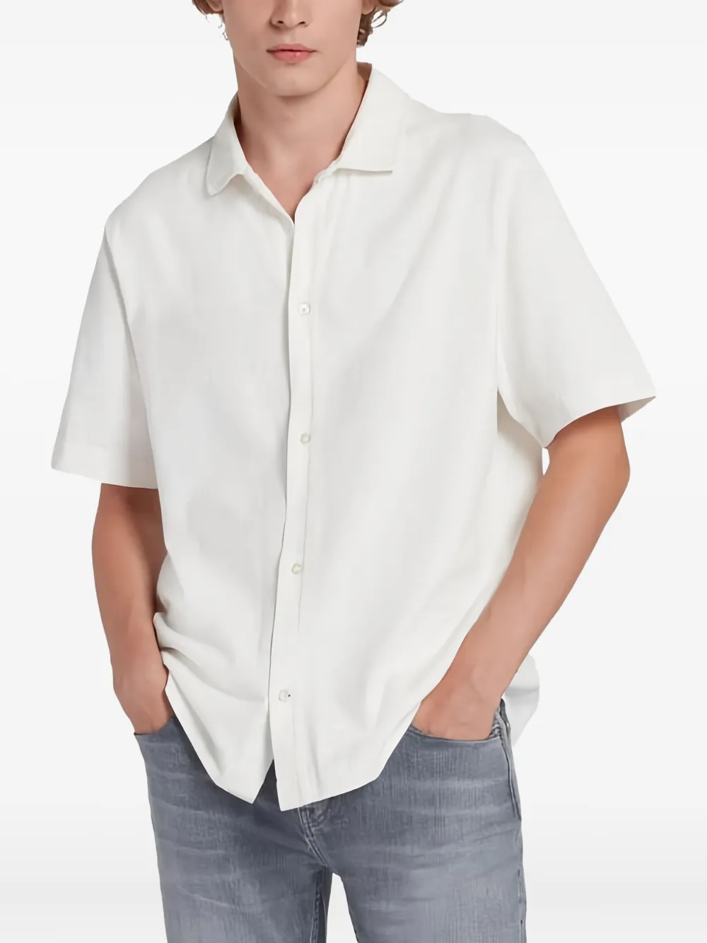 7 For All Mankind overhemd met korte mouwen Wit