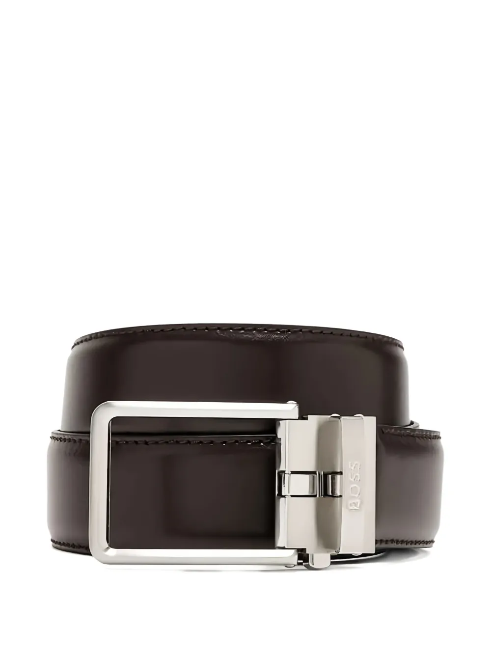 Hugo Boss Square-buckle Belt In Black