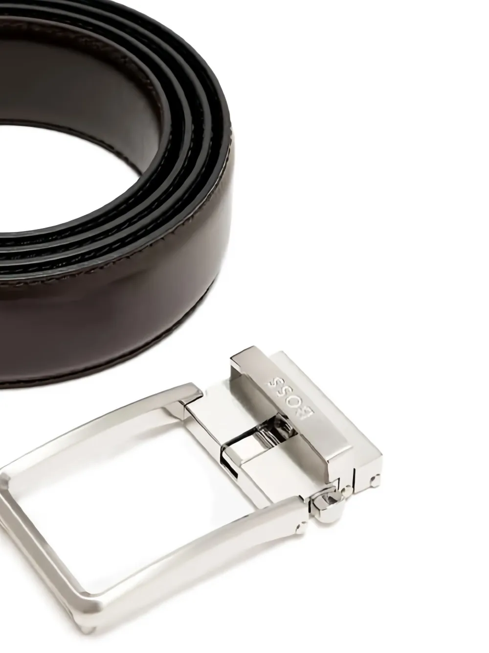 Hugo Boss Square-buckle Belt In Black