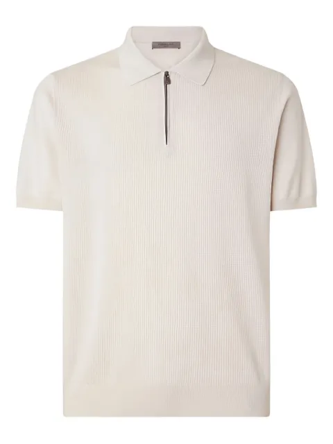 Corneliani zip-up cotton polo shirt