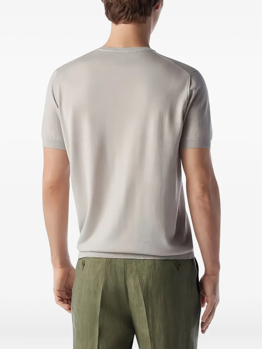 Corneliani T-shirt van scheerwol met korte mouwen Grijs