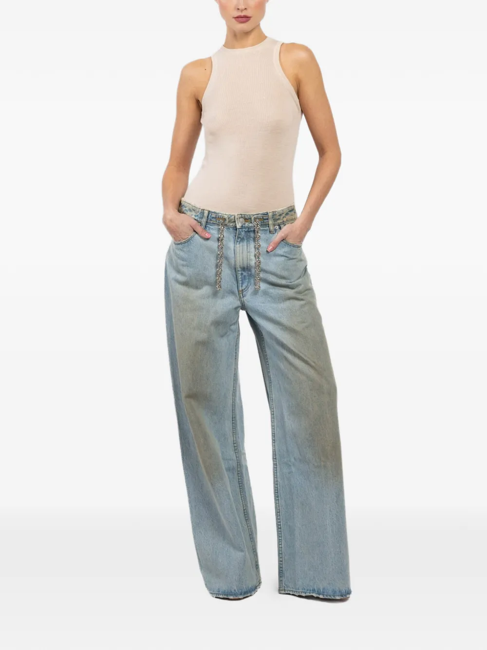 EZR chain-embellished jeans - Blauw