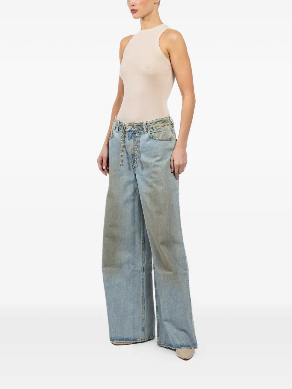  Ezr Chain-embellished Jeans - Blue 